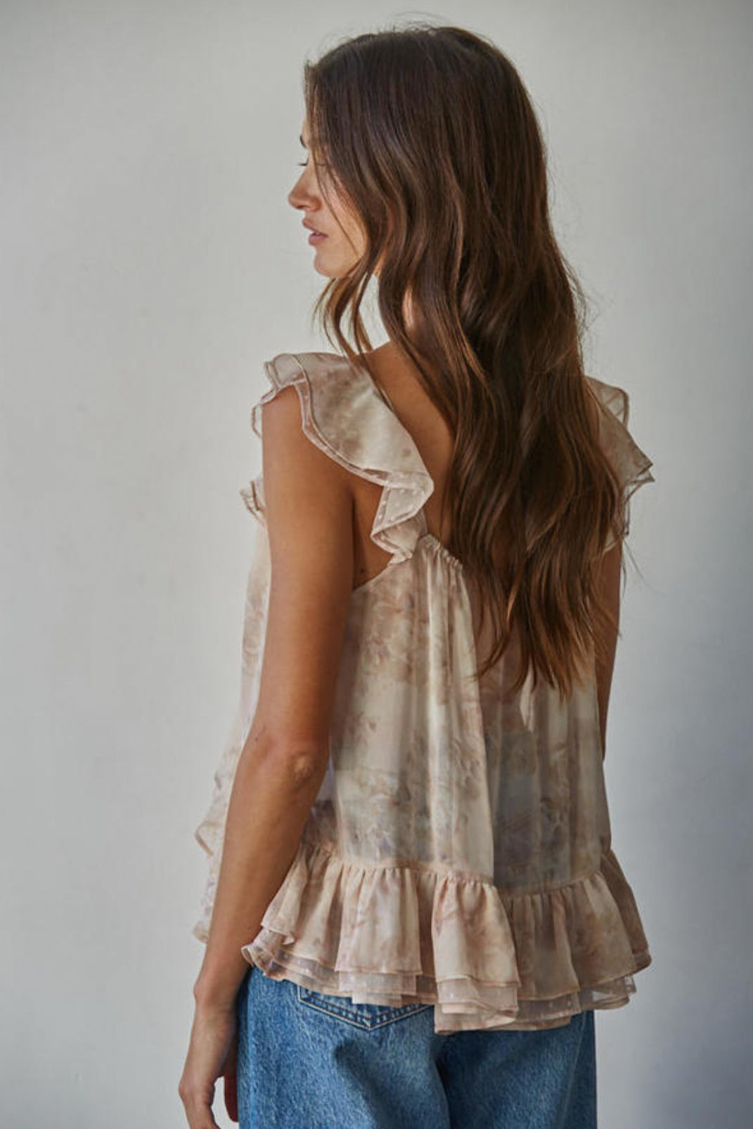 Rose Ruffle Tank