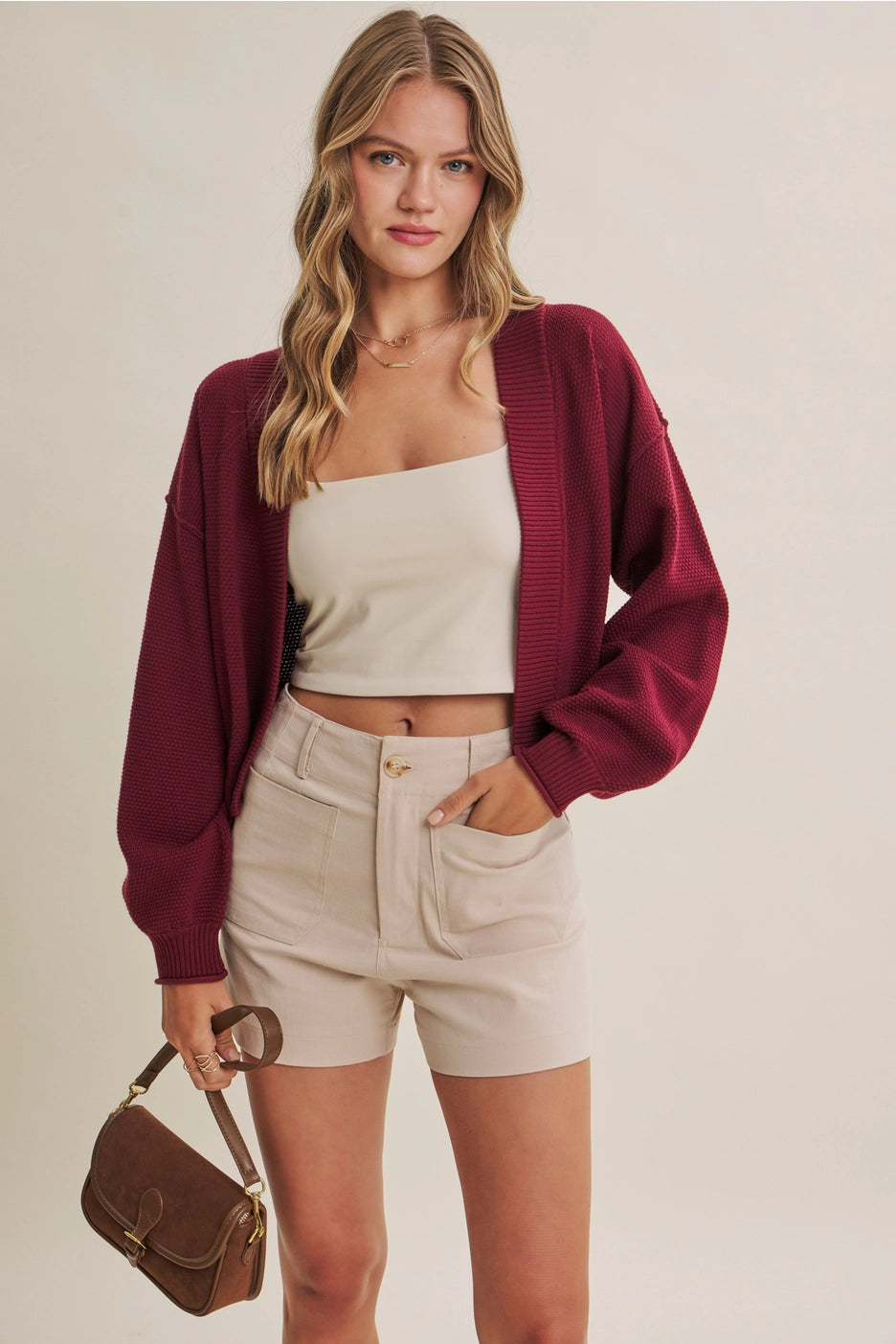 Early Mornings Cardigan: Rosewood