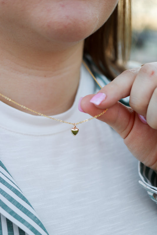 Tiny Puffy Heart Necklace