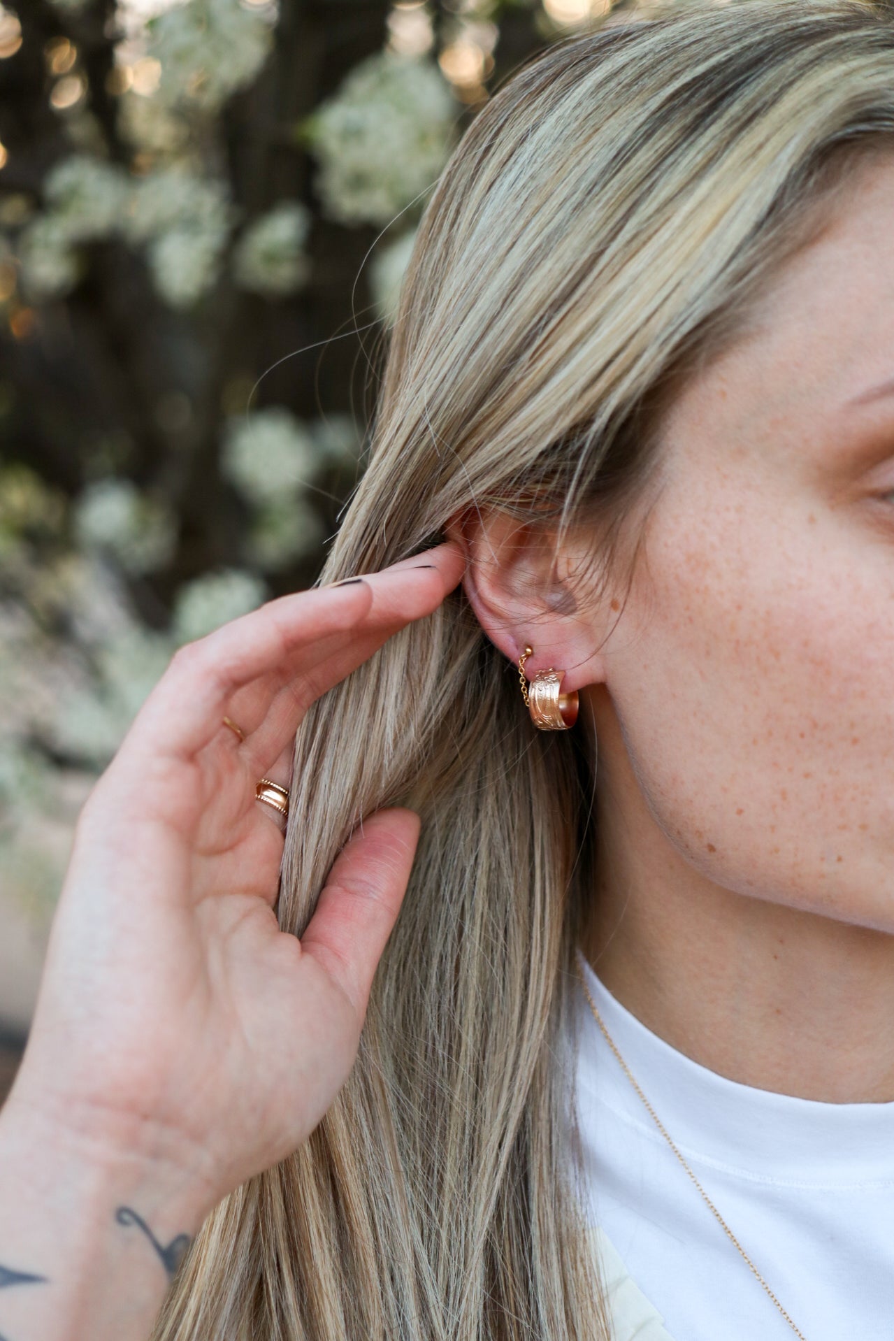 Chunky Floral Hoops