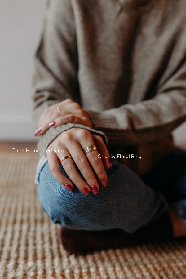 Thick Hammered Ring