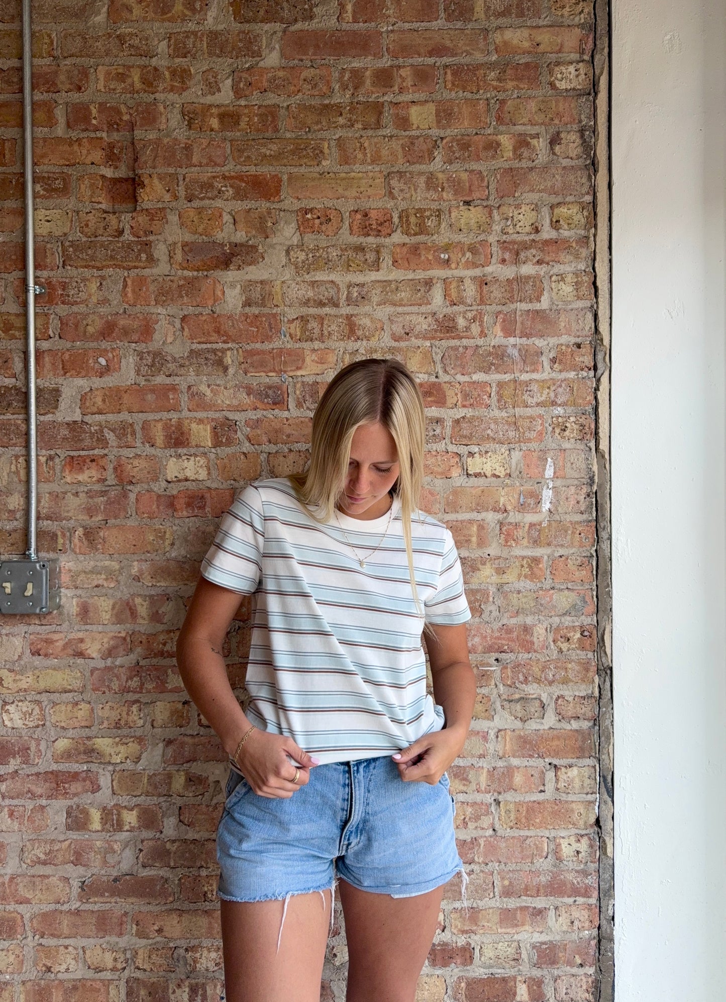 Asher Tee- Blue Stripe