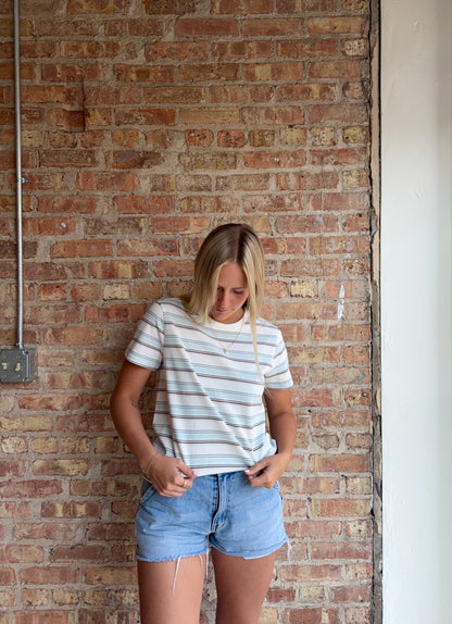 Asher Tee- Blue Stripe