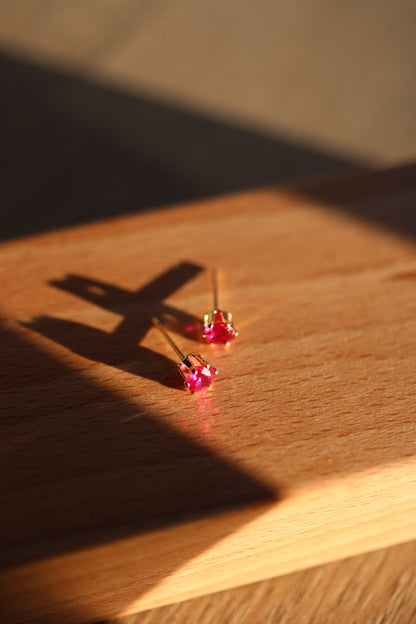 Lab-Grown Ruby Studs