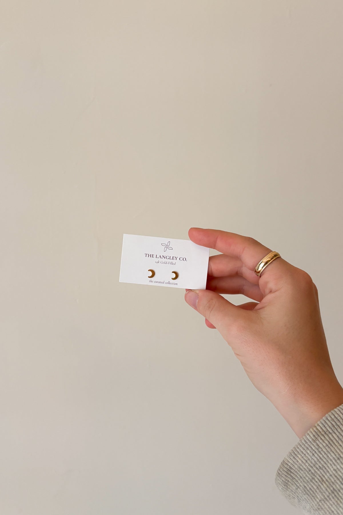 Crescent Moon Studs