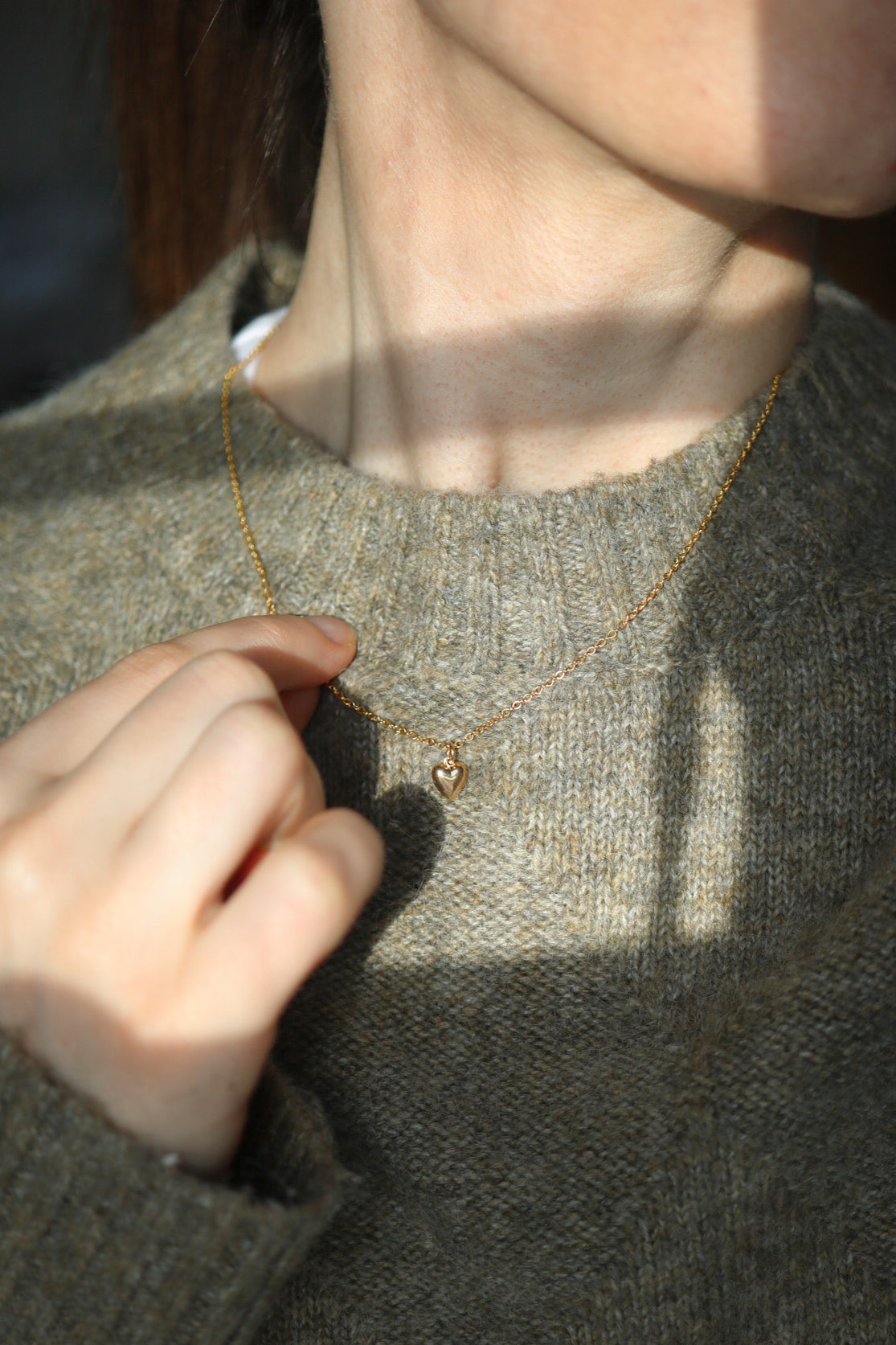 Tiny Puffy Heart Necklace