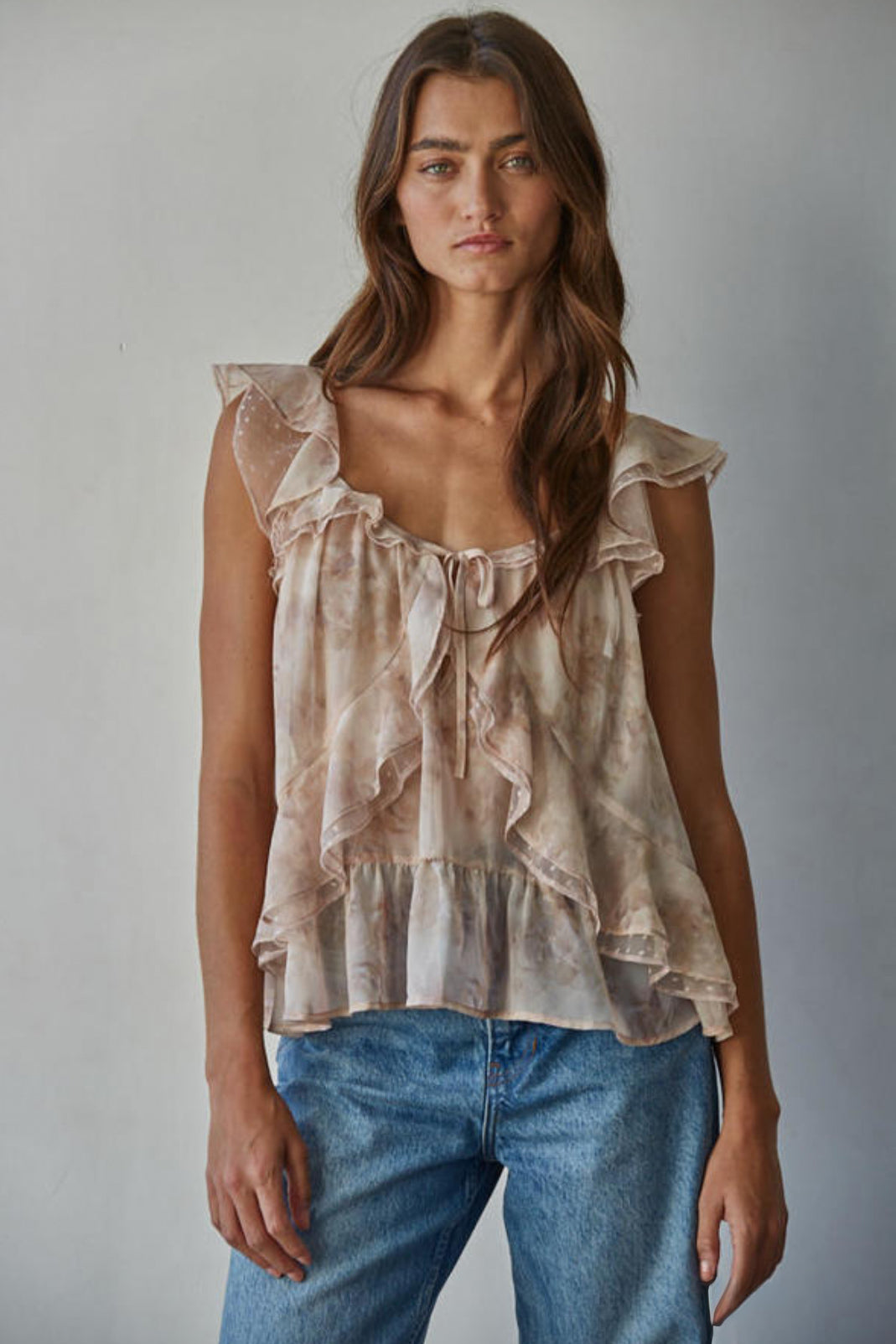 Rose Ruffle Tank