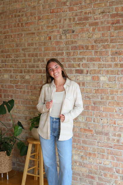 Cassian Shirt: Cream Plaid
