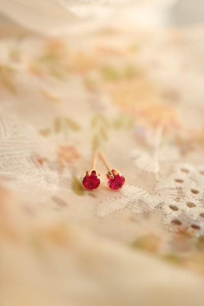 Lab-Grown Ruby Studs