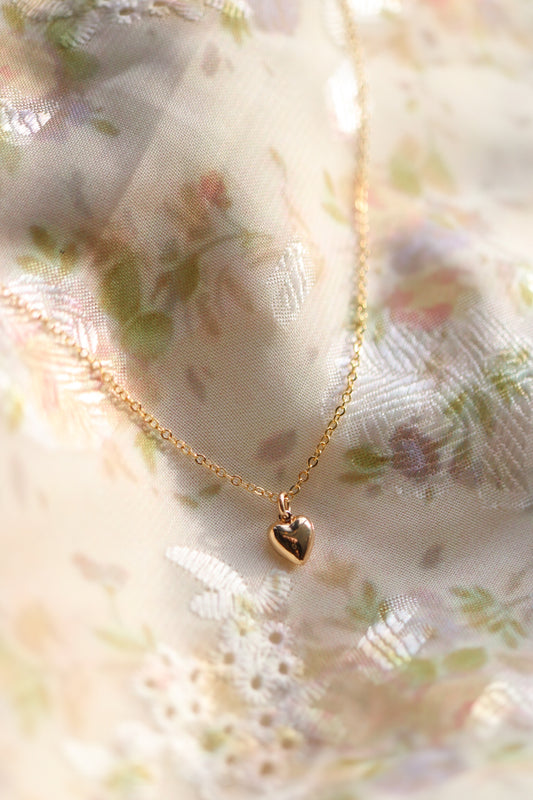 Tiny Puffy Heart Necklace