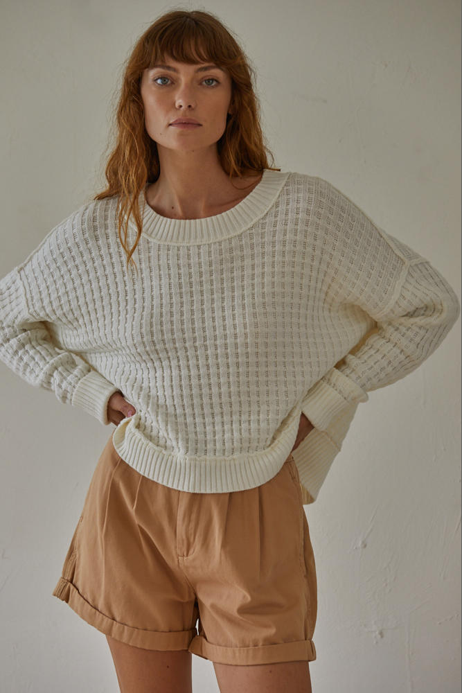 Baylor Pullover: Ivory