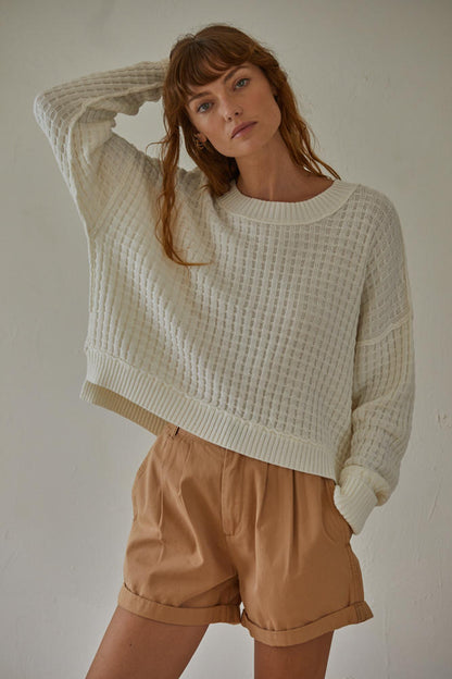 Baylor Pullover: Ivory