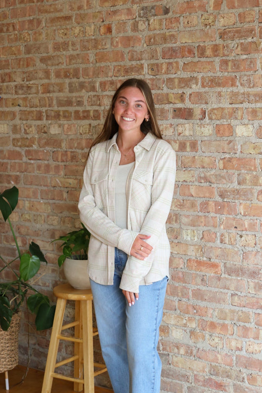 Cassian Shirt: Cream Plaid