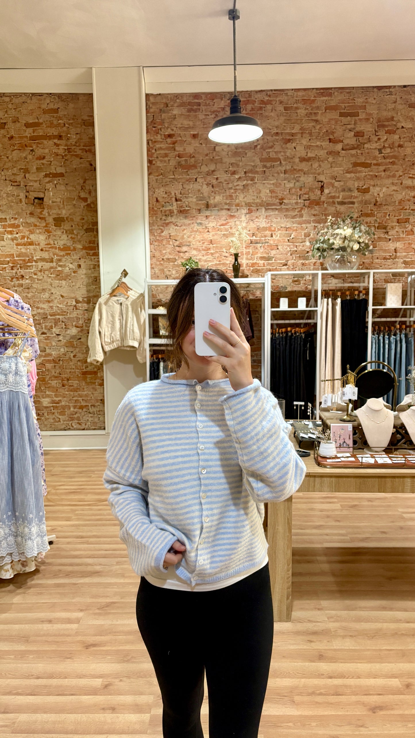 Piper Cardigan: Blue Stripes