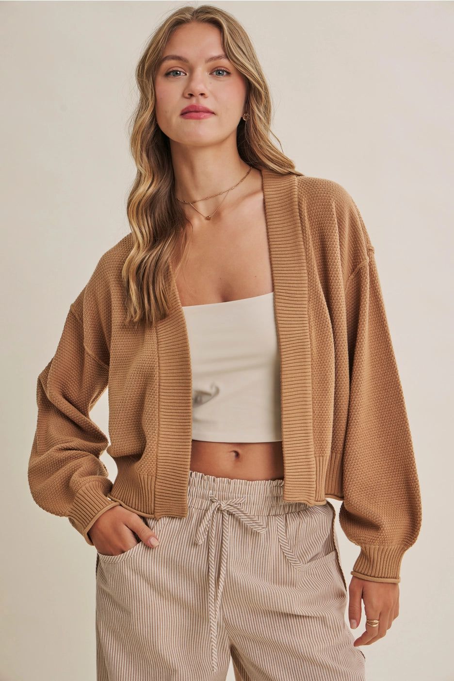 Early Mornings Cardigan: Camel