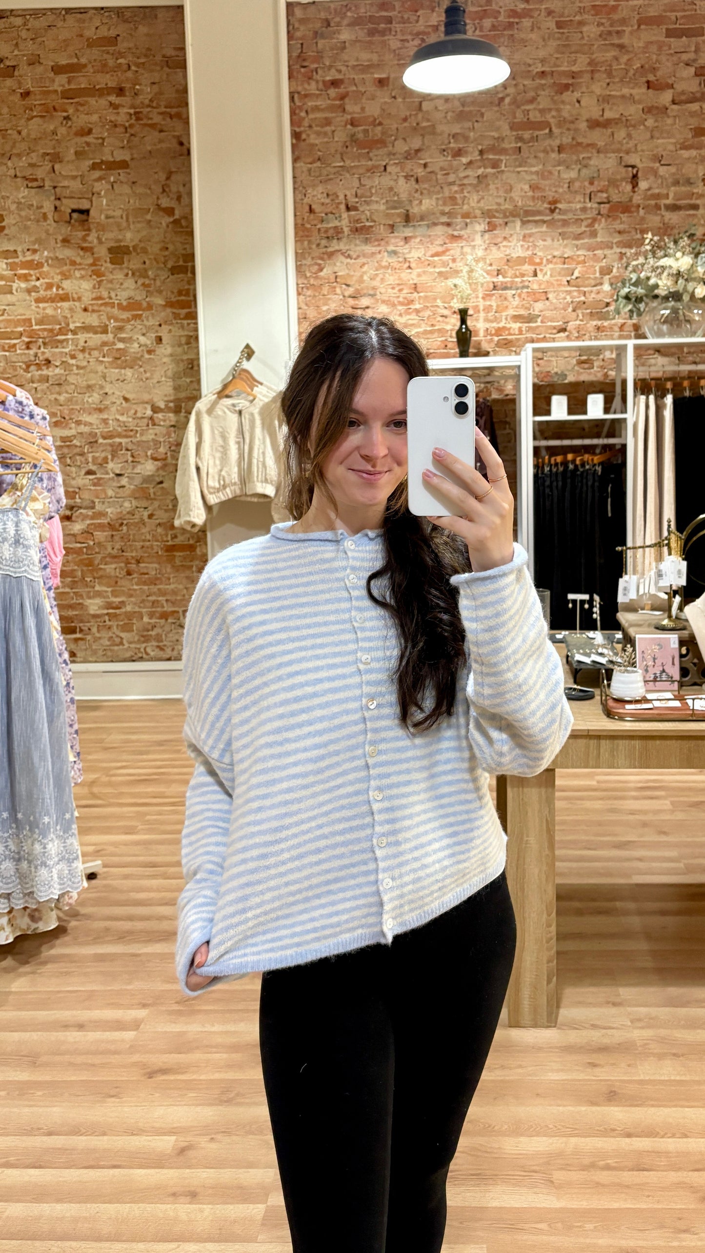 Piper Cardigan: Blue Stripes