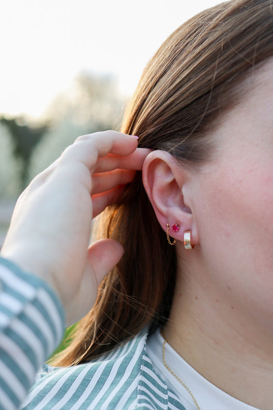 Lab-Grown Ruby Studs