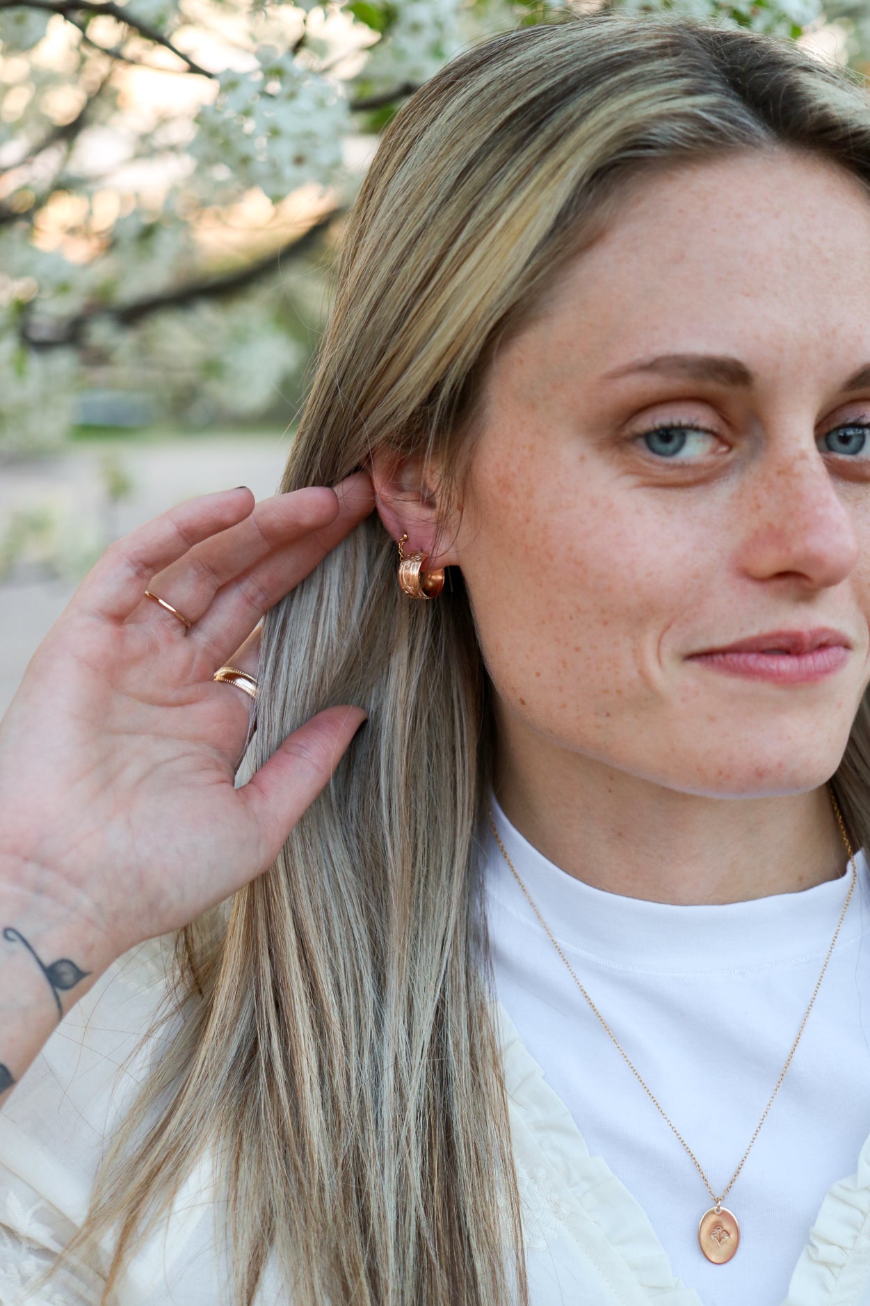 Chunky Floral Hoops