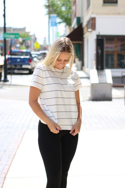 Asher Tee: Black Stripes
