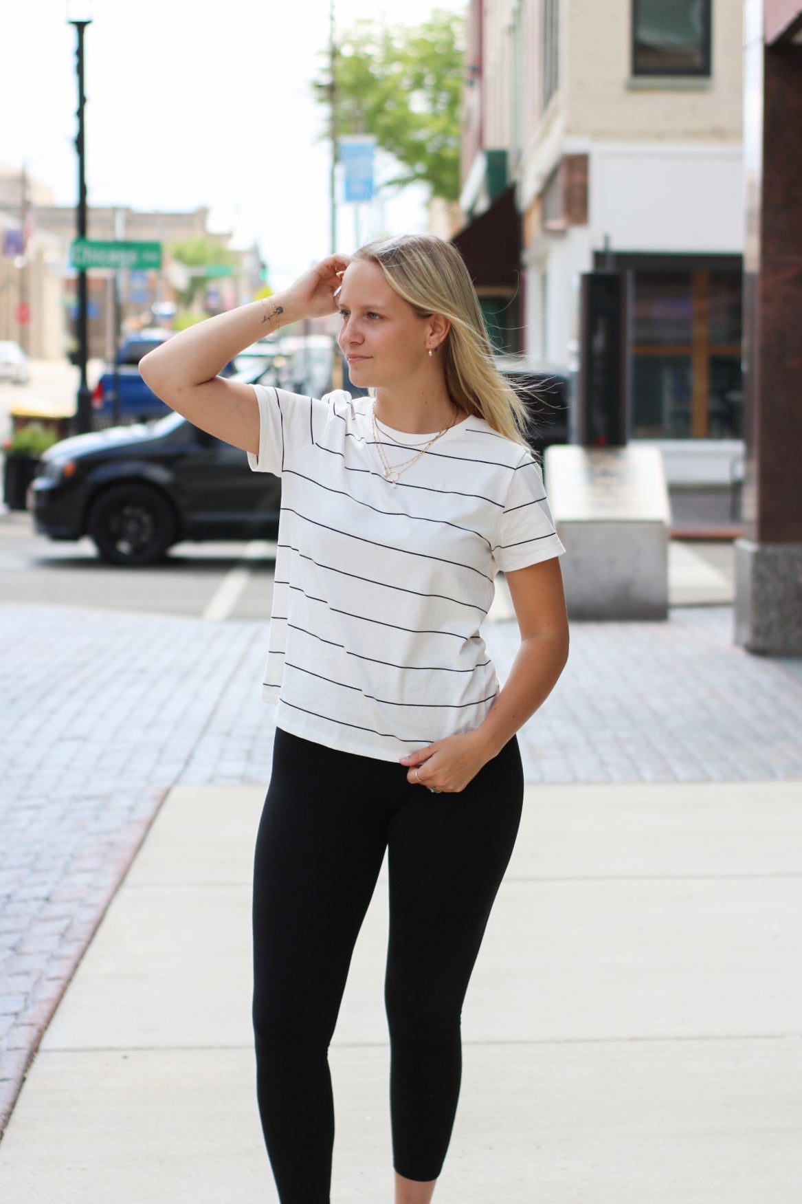 Asher Tee: Black Stripes
