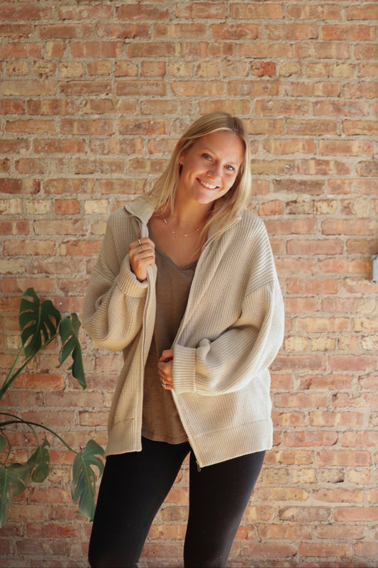 Edith Zip Up Sweater