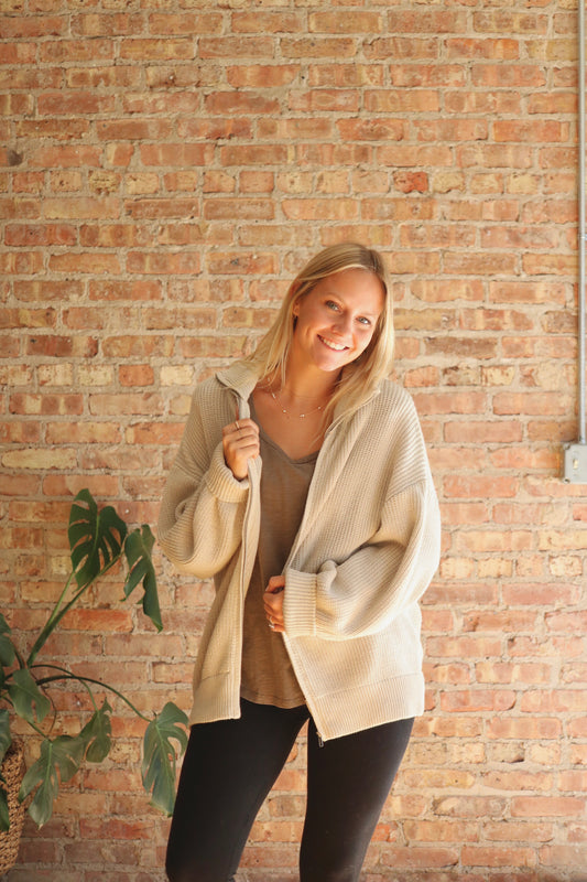 Edith Zip Up Sweater