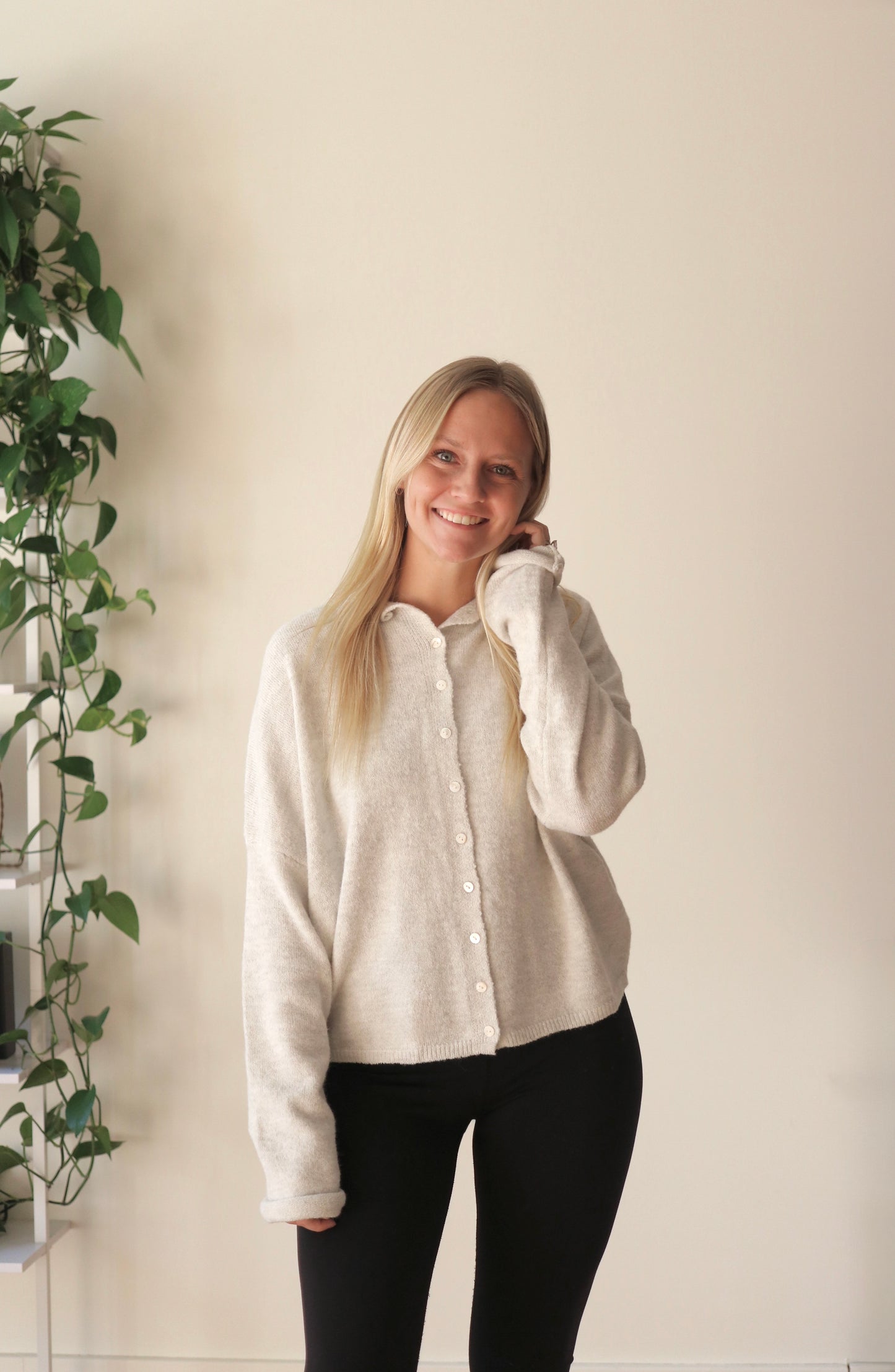 Piper Cardigan: Light Grey