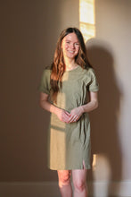 Load image into Gallery viewer, Sophia Slub Dress: Olive
