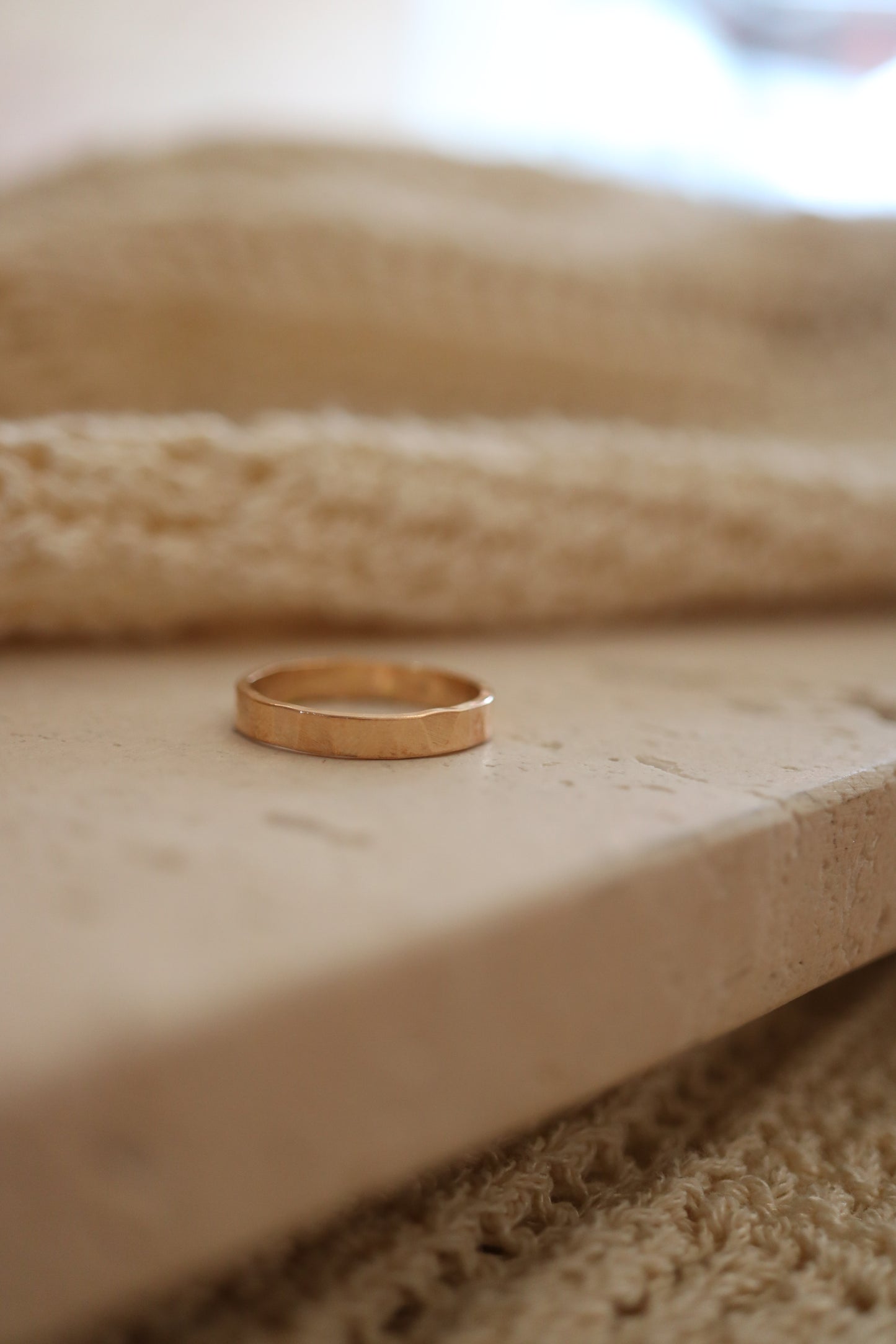 Thick Hammered Ring