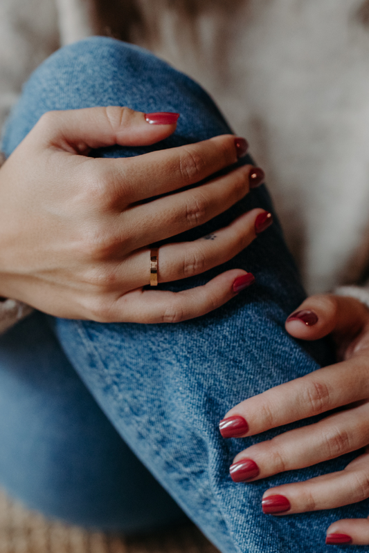 Thick Hammered Ring