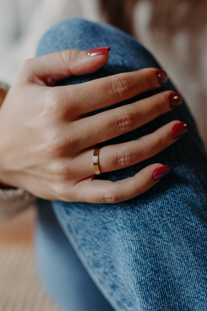 Thick Hammered Ring