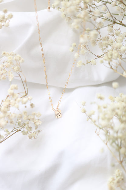 Baby's Breath Initial Necklace