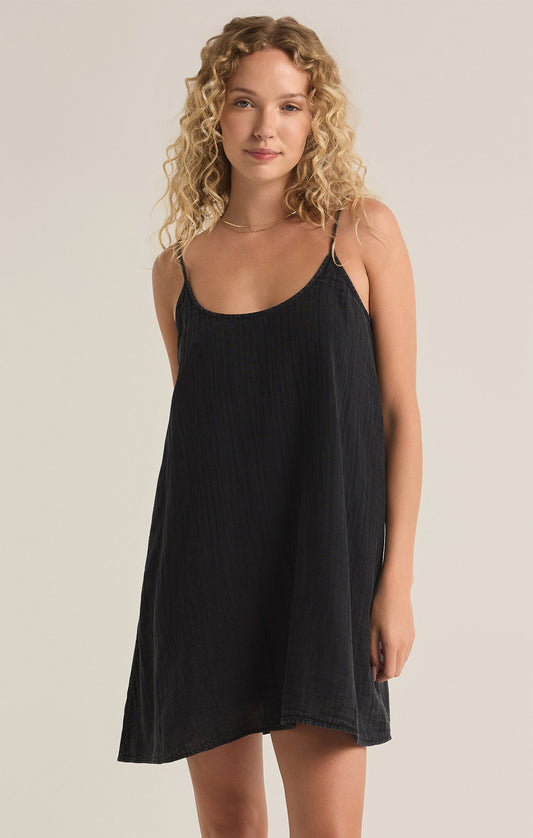 Shana Gauze Dress: Black